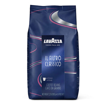 Lavazza Il Filtro Classico Dark Roast Whole Bean Coffee Bag ,Authentic Italian, Blended and roasted in Italy, Dark Chocolate and hazelnut aromatic notes