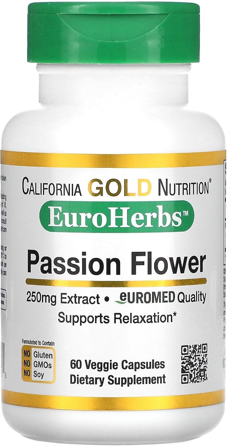 Passion Flower, EuroHerbs, European Quality, 250 mg, 60 Veggie Capsule