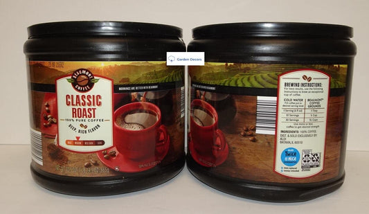 Ground Beaumont Coffee Classic Medium Roast 100% Pure Deep Rich Flavor