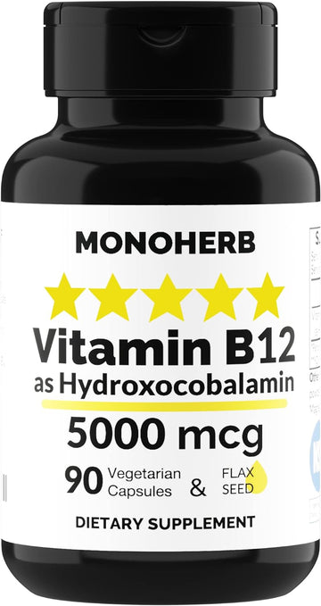 Monoherb Hydroxo B12 Vitamin 5000Mcg, Hydroxocobalamin, Hydroxy B12 With Omega 3