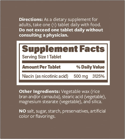 Endur-Acin, Extended Release Niacin For Optimal Absorption & Low-Flush Vitamin B3 Niacin 500Mg, Premium Niacin Supplement Made In Usa, 200 Tablets
