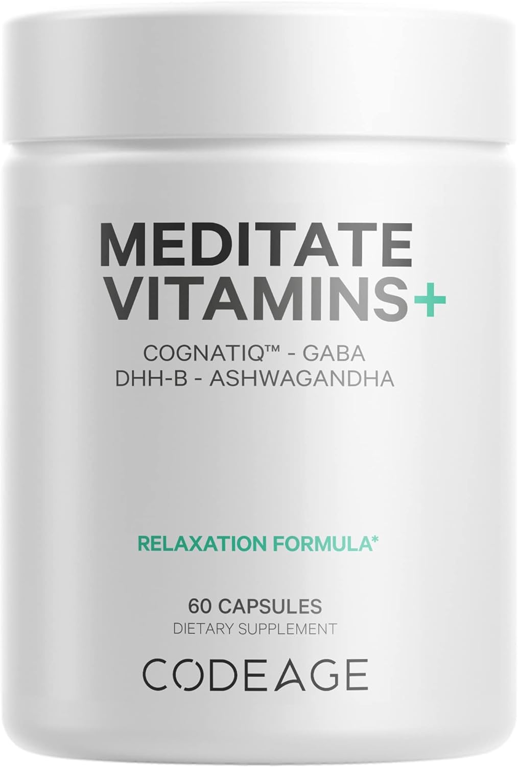 Codeage Meditate Vitamins Supplement - GABA, DHH-B, CognatiQ, Ashwagan