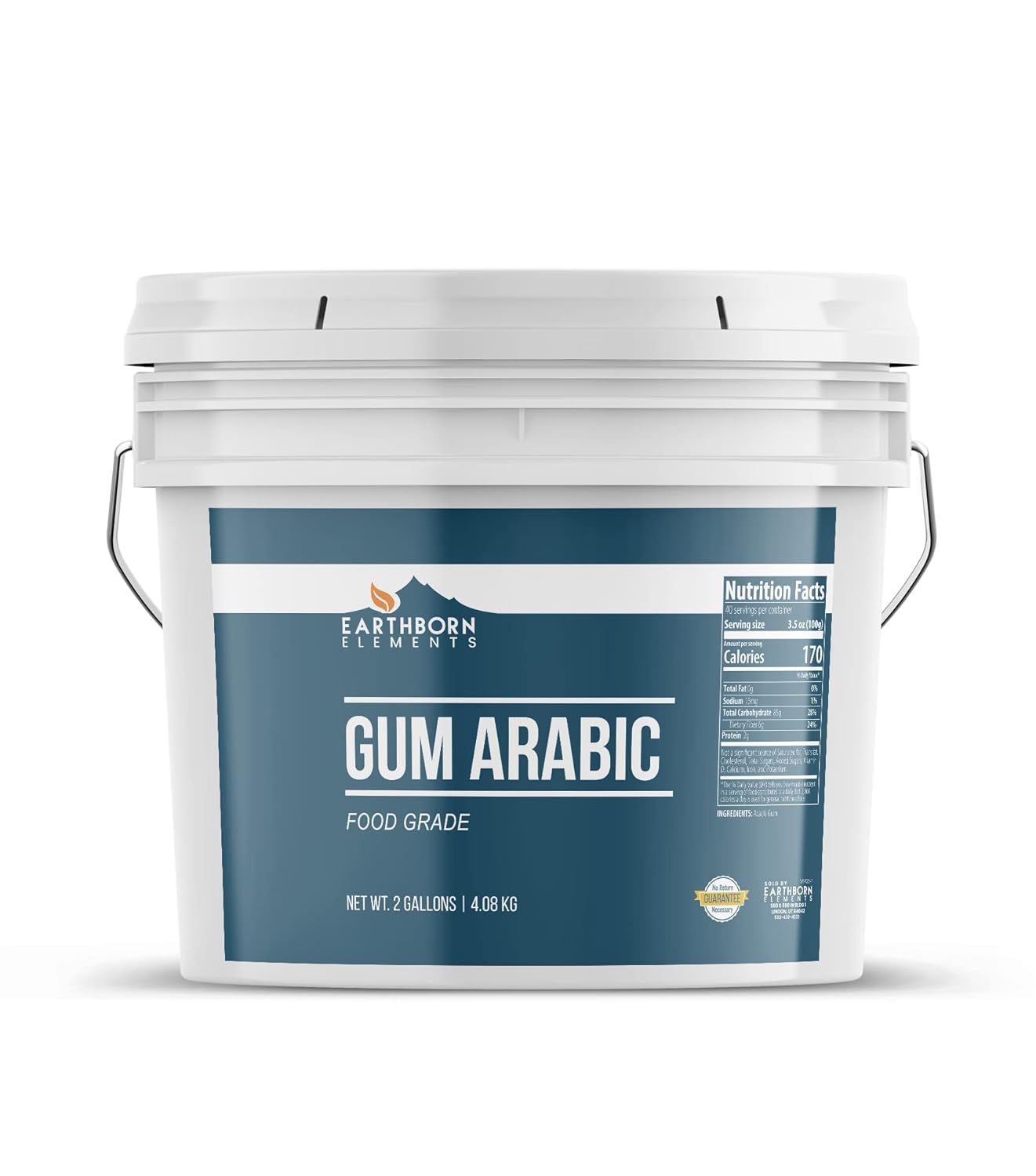 Earthborn Elements Gum Arabic 2 Gallon Bucket, Acacia, Multitude of Uses, Resealable Bucket