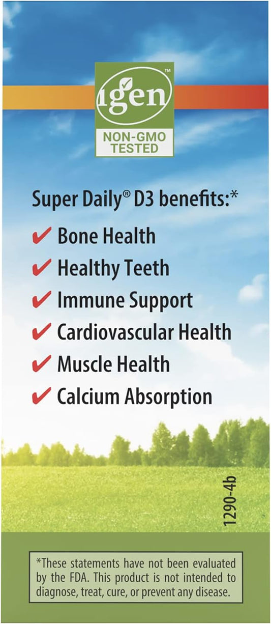 Carlson - Super Daily D3 4,000 IU (100 mcg) per Drop, Vitamin D Drop, Liq Vitamin D3, 1-Year Supply, Unavored, 365 Drops (10.3 mL)
