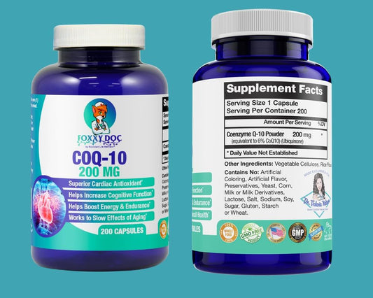 Dr. Valerie Nelson Coq10 - Co-Enzyme Q10-200 Mg - Excellent Value - 200 Caps - Quick Absorption - Veg. Caps - Non-Gmo -