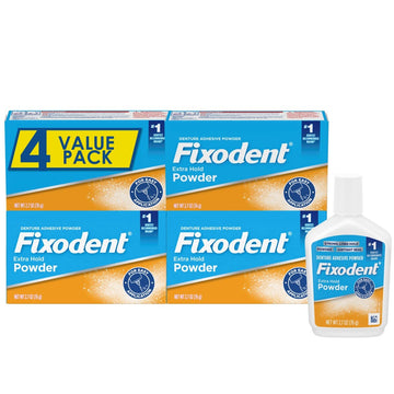 Fixodent Extra Hold Denture Adhesive Powder, 2.7  (Pack of 4)