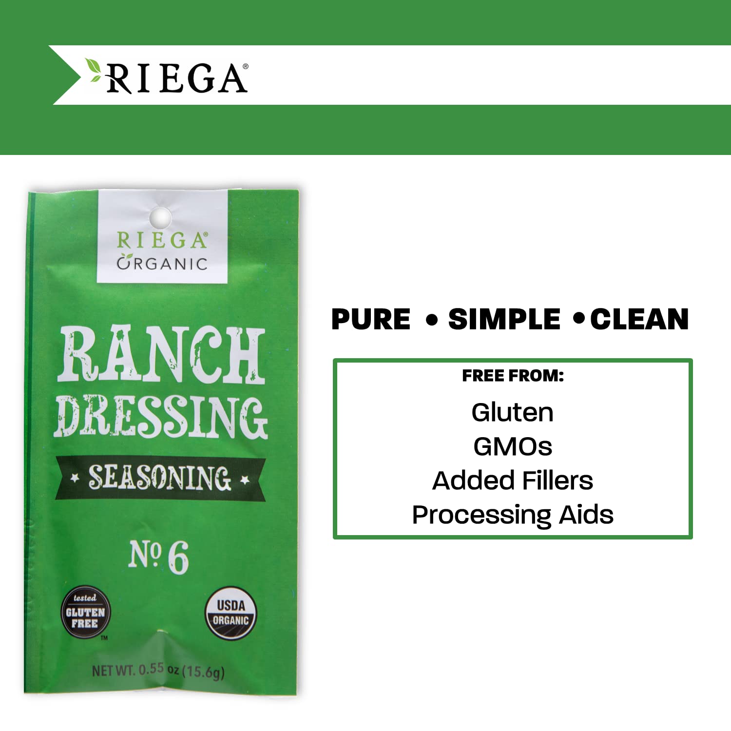 Riega Organic Ranch Dressing Seasoning, Perfect Mix for Ranch Seasonin
