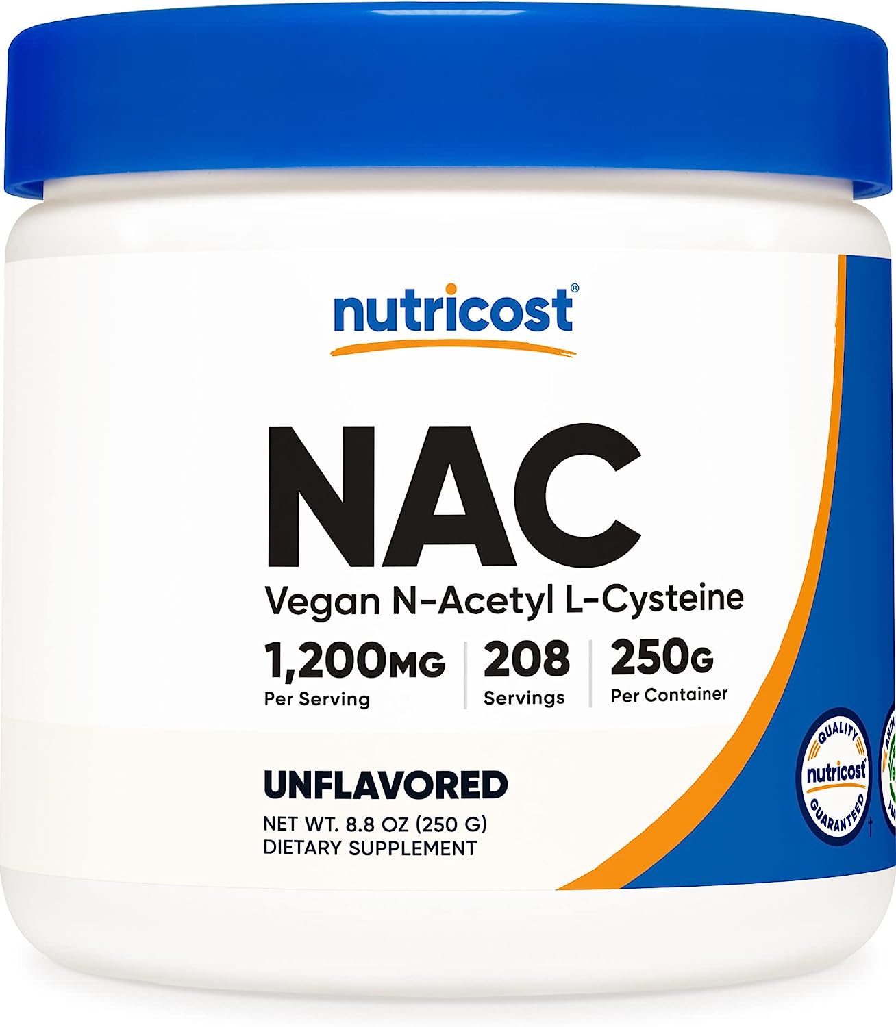 Nutricost N-Acetyl L-Cysteine (NAC) Powder 250 Grams - Vegan NAC, Non-GMO, Gluten Free