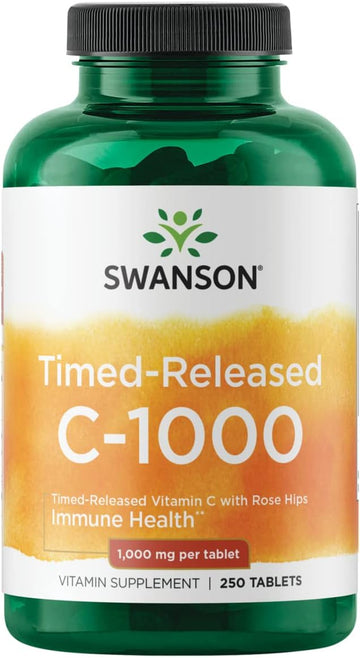 Swanson Timed-Release Vitamin C with Rose Hips Immune System Support S