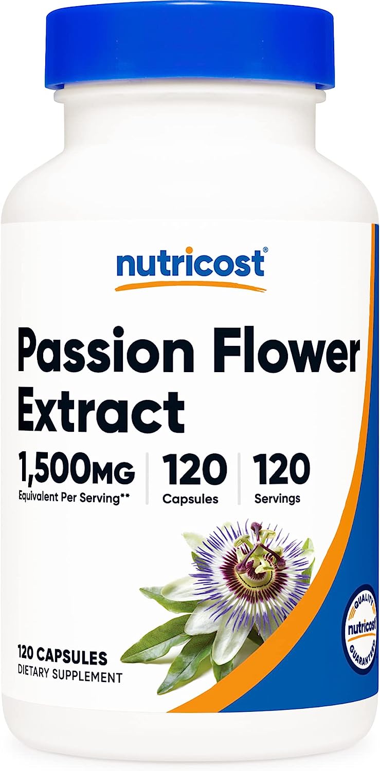 Nutricost Passion ower Extract (1,500mg Equivalent) 120 Capsules - Gluten Free, Non-GMO, and Vegetarian Friendly