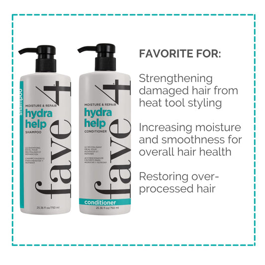 fave4 hair Hydra Help Conditioner, Strengthen Heat Damaged, Over Processed Hair, 25.36