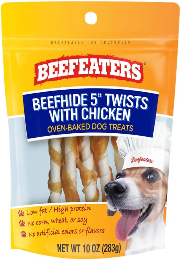 Beefeaters Beefhide 5" Twists with Chicken Dog Treat, 10oz
