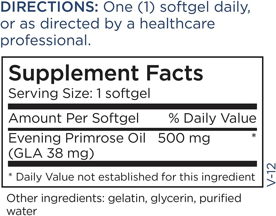 Metabolic Maintenance Evening Primrose Oil Capsules - 500 Milligrams, 