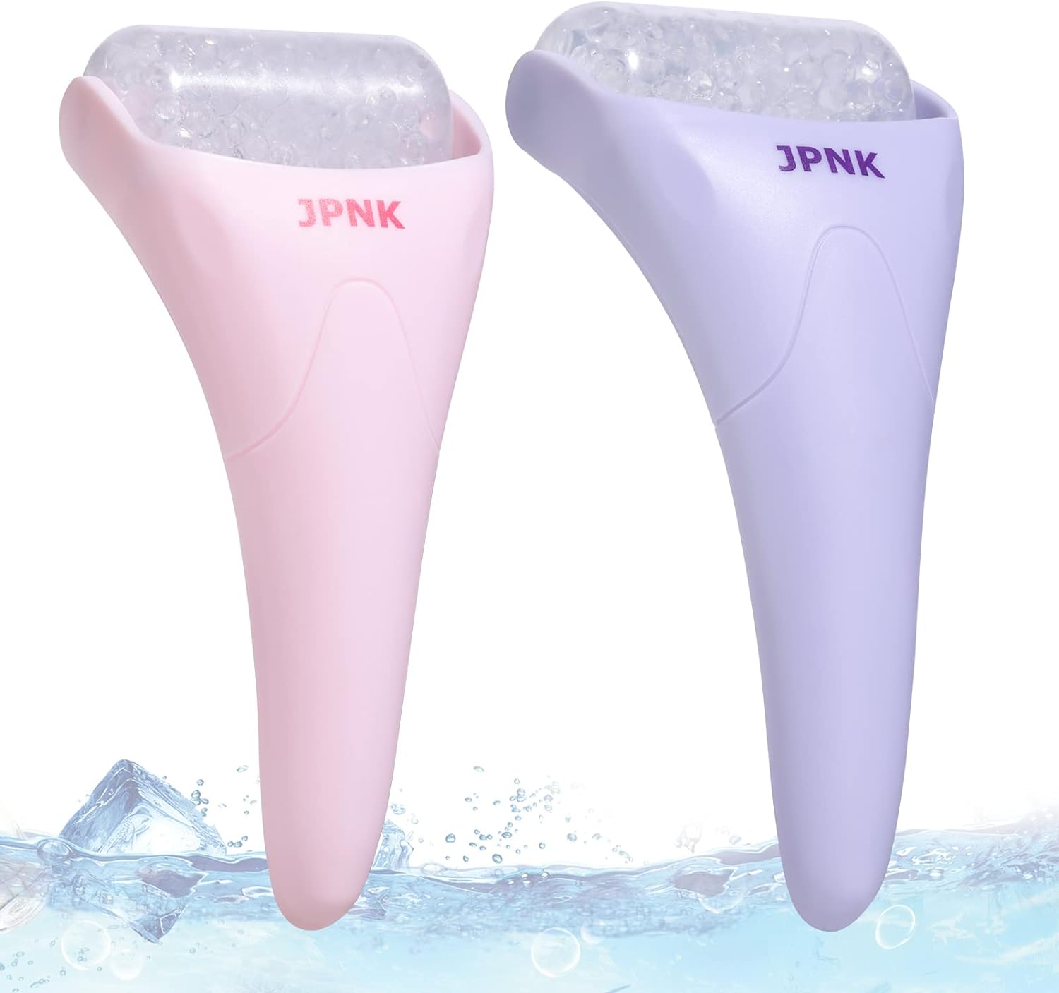 JPNK 2PCS Ice Roller for Face & Eye Plus Extra Head - Cold Facial Skincare Massager for Eye Puffiness, Pain and Migraine Relief for Women
