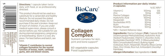 BioCare Collagen Complex | Vitamin C & Zinc with Marine Collagen, Hyal