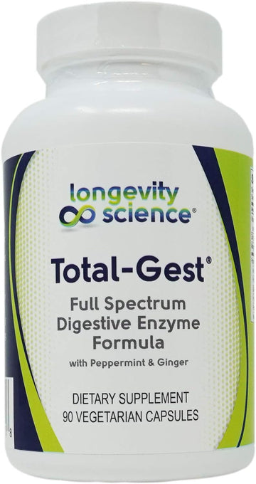 Longevity Science: Total Gest Full Spectrum Digestive Enzyme Formula 92.89 Ounces