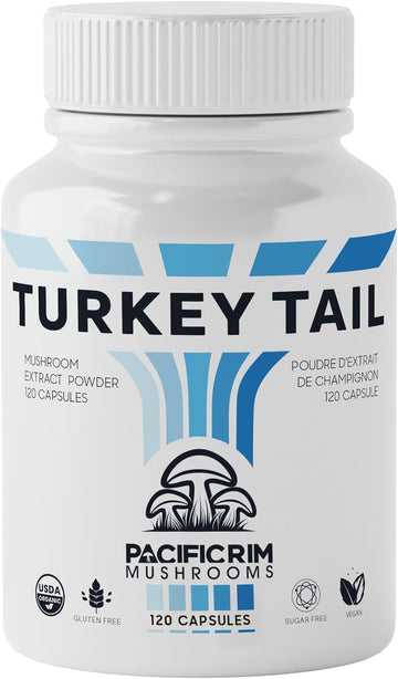 Pacific Rim Mushrooms Turkey Tail Supplement | High Potency 10:1 Extra