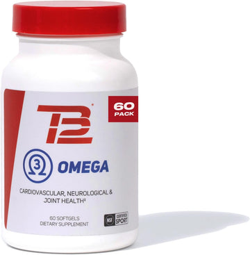 TB12 Omega 3 Fish Oil Supplement by Tom Brady - High potency, Essential Fatty Acids, Brain & Heart Health, Recovery, Non