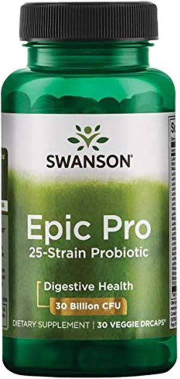 Swanson Epic-Pro 25-Strain Probiotic 30 Billion CFU Digestive Health I1.13 Ounces