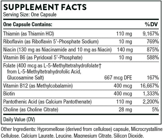 Thorne Basic B-Complex - Tissue-Ready Vitamin B Complex Supplement wit