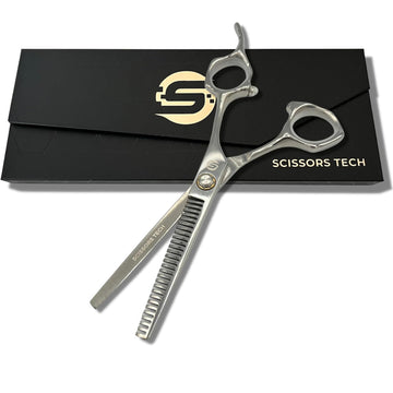Scissors Tech 6 Inch Hair Thinning Shears - For Professional Hair Cutting - 440C Stainless Steel - Designed for Barbers and Stylists (Thinning)