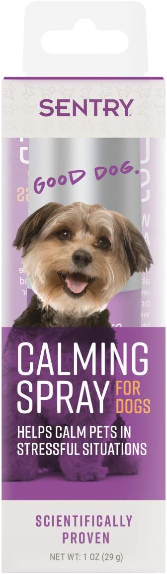 SENTRY PET Care Sentry Calming Spray for Dogs, Uses Pheromones to Reduce Stress, Easy Spray Application, Helps Dogs with
