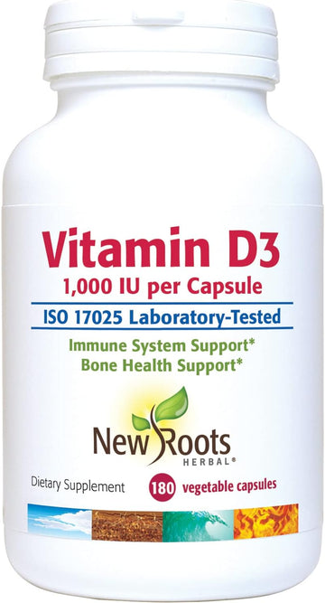 New Roots Herbal Vitamin D3 1,000 Iu (25 Mcg) | Healthy Muscle Functio