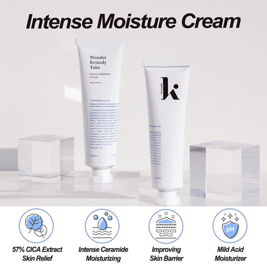 keenoniks Moisturizer Face Cream - Wonder Remedy Intense Moisturizing Facial Ceramide CICA Cream help Relief Blemish & Redness, Repair Skin Barrier | Centella Asiatica Korean Daily Cream - 1.69