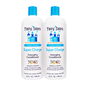 Fairy Tales Tangle Tamer Super Charge - Detangling Conditioner for Kids - Paraben Free, Sulfate Free, Gluten Free, Nut Free- 32  (2 Pack)