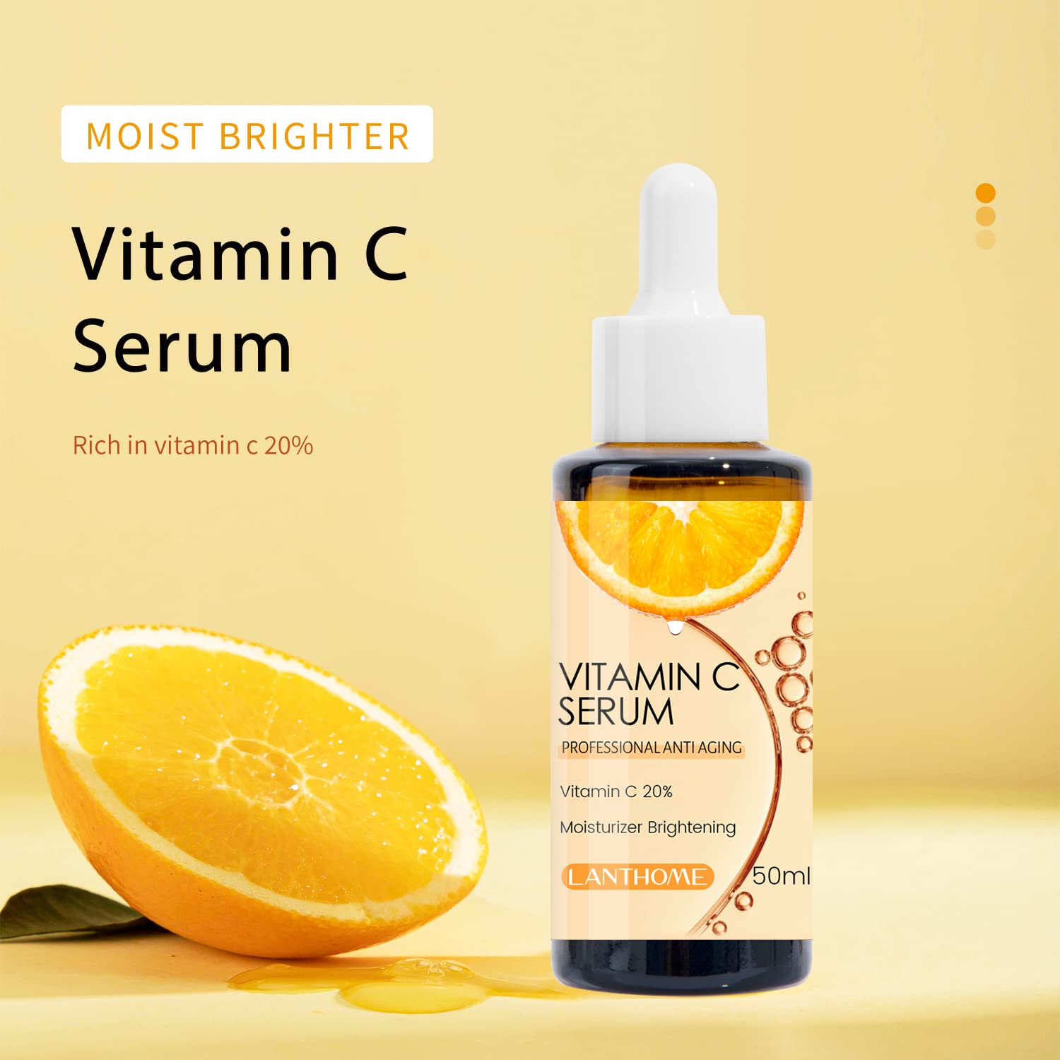 Esupli.com Lanthome Vitamin C Serum for Face, Oganic VC Facial Serums F