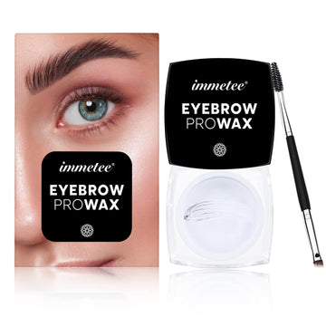 immetee Eyebrow Gel, Volumizing Eyebrows Styling Wax, Long Lasting Waterproof Eyebrow Soap Sweat Proof 4D Feathery Brows Makeup Balm (Brush+15ML)