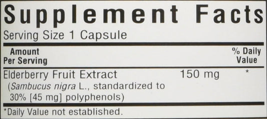 BlueBonnet Elderberry Fruit Extract Supplement, 60 Count