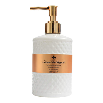 Savon De Royal White Pearl Liquid Hand Soap - Liquid Hand Wash, Multipurpose Liquid Soap in Pump Dispenser, Lily ower Scent, 16.9