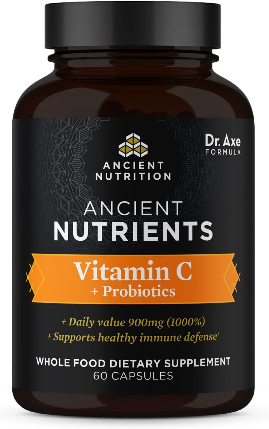Ancient Nutrition Probiotics and Vitamin C Supplement, Supports Health