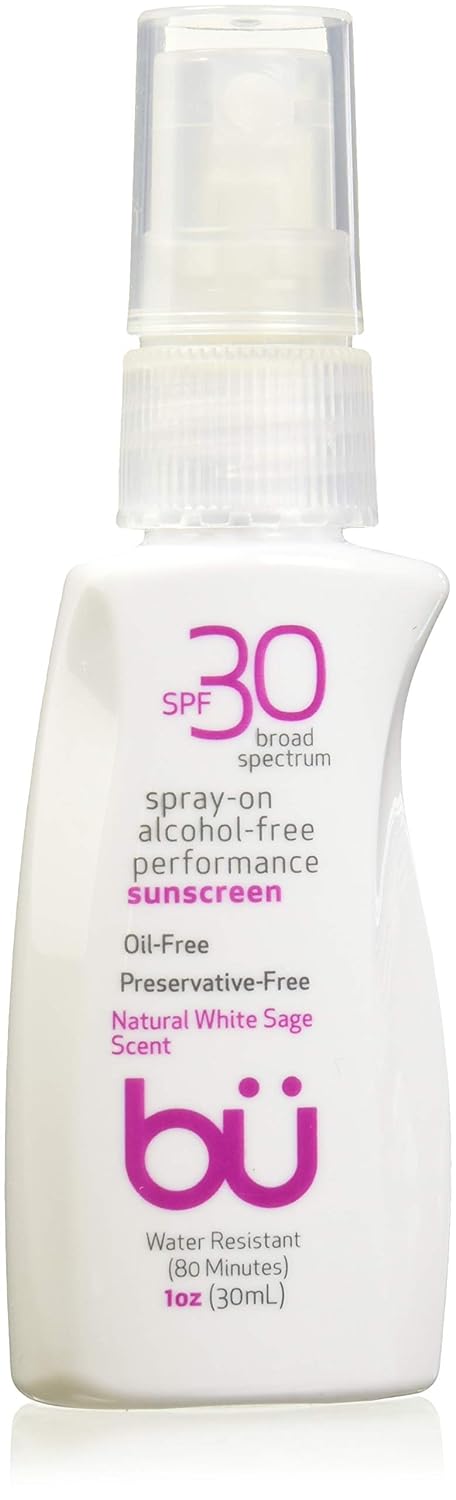 Bu SPF 30 Ultrafine WOWmist Sunscreen Spray - Clear, Non Greasy, Non Toxic, Non Comedogenic. Sweat & Water-Resistant. Travel, Sport, Sensitive Skin (White Sage, 1 )