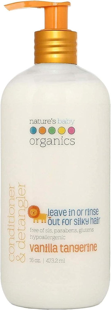 Nature's Baby Conditioner and Detangler - Formulated for Problem & Sensitive Skin - No Sulfate or Artificial Fragrances - pH Neutral & Tear Free - Vanilla Tangerine, 16