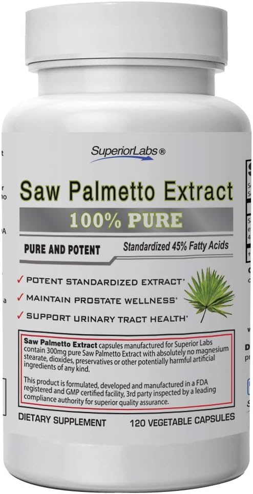 Superior Labs ? Saw Palmetto Extract NonGMO, Non Synthetic? 300 mg Dos