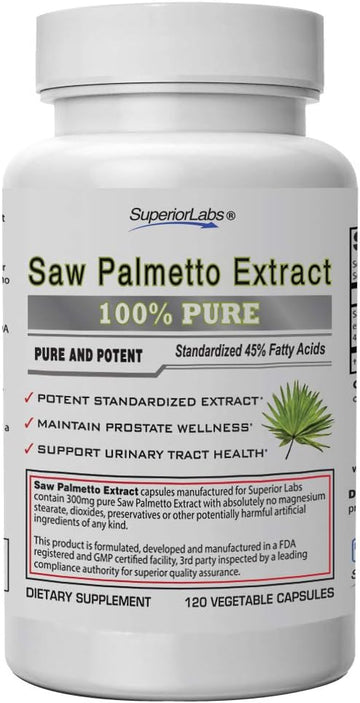Superior Labs ? Saw Palmetto Extract NonGMO, Non Synthetic? 300 mg Dos