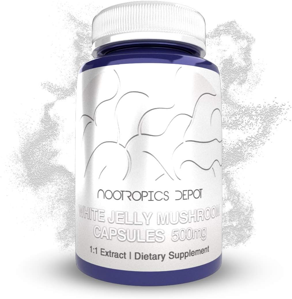 Nootropics Depot White Jelly Mushroom Capsules | 500mg | 60 Count | Tr