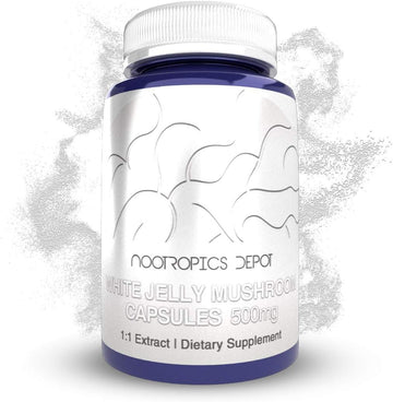 Nootropics Depot White Jelly Mushroom Capsules | 500mg | 60 Count | Tr