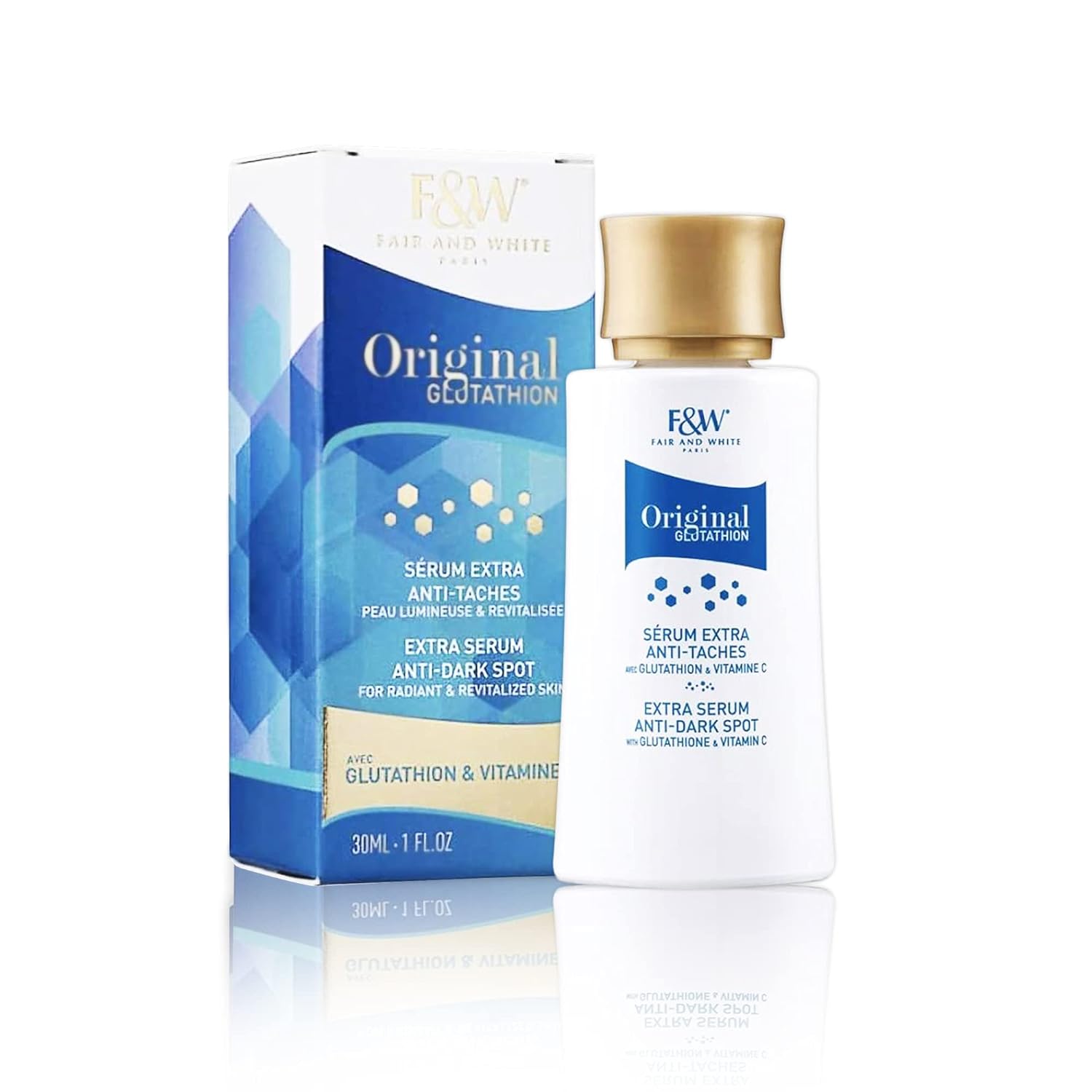 Fair and White Original Glutathione Dark Spot Serum - 1   / 30 - Skin Brightening Serum, Helps to Reduce Skin Pigmentation - Skin Brightening Serum for Face & Body - with Glutathione & Vitamin C
