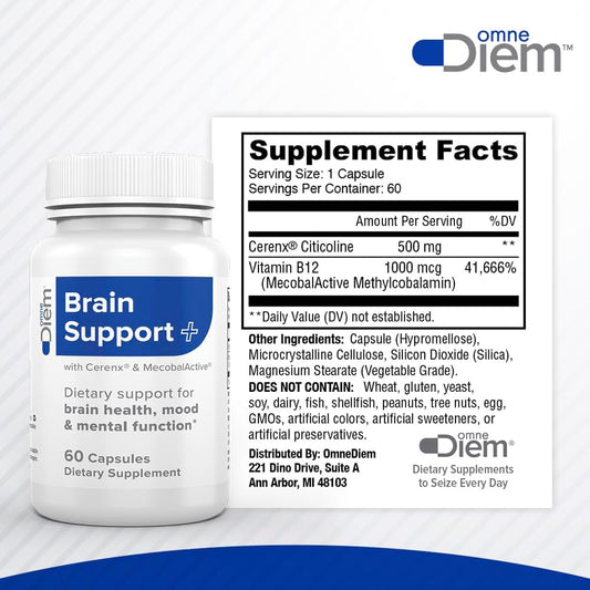Omne Diem Brain Support With Cerenx And Mecobalactive, 60 Capsules  D