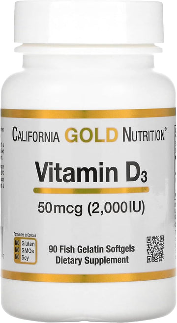 California Gold Nutrition Vitamin D3, 50 Mcg (2,000 Iu), 90 Fish Gelat