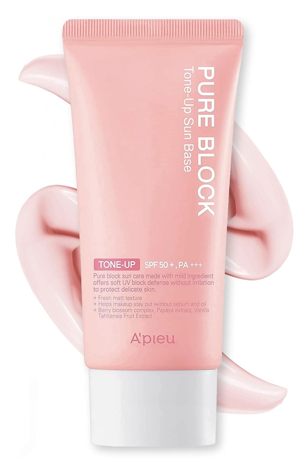A'PIEU Pure Block Tone Up Sunscreen Base SPF50+/PA+++ 50ml | Tone-Up Reef Safe Korean Sunscreen for Makeup Base