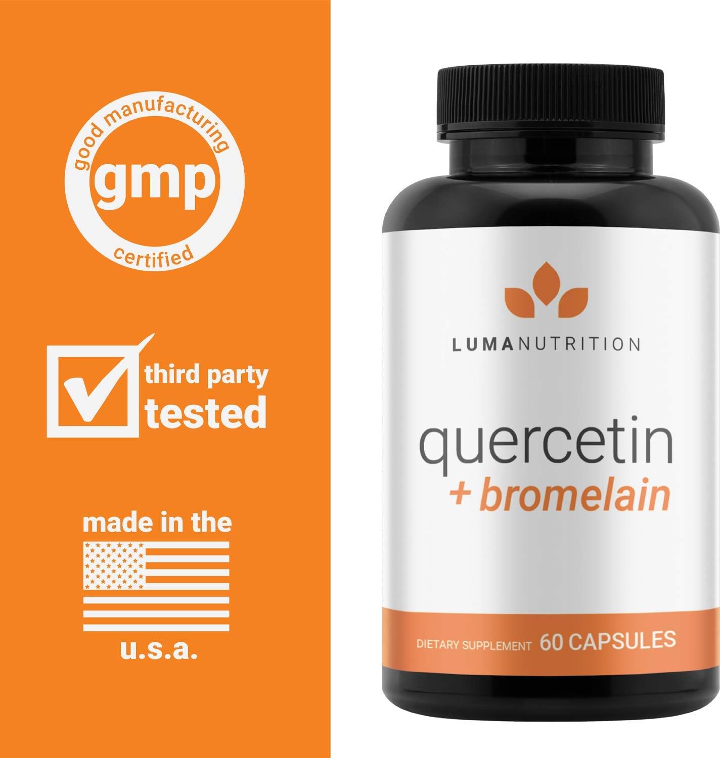 Luma Nutrition Quercetin 500mg - Quercetin with Bromelain - Powerful Q