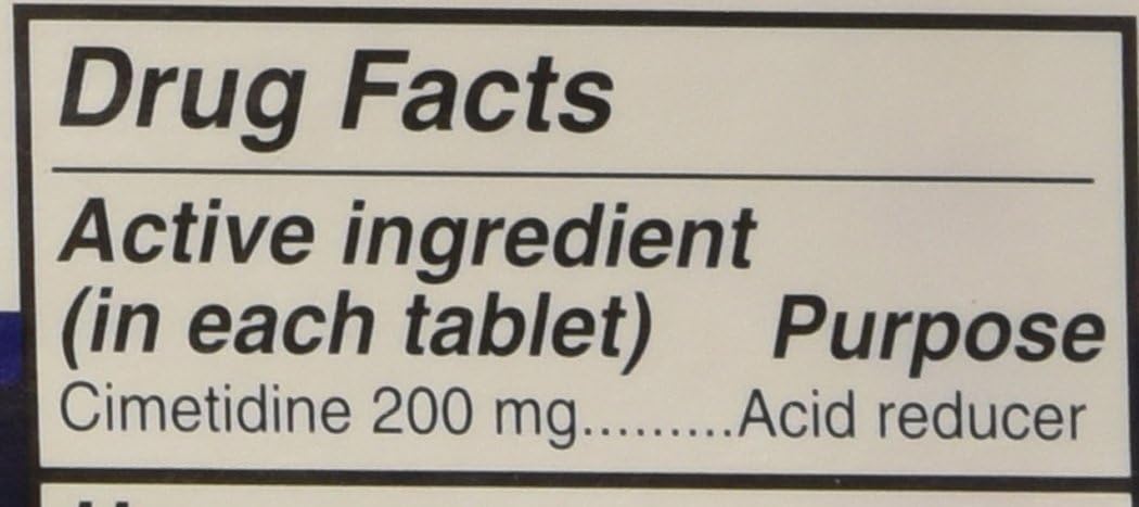 Equate - Heartburn Relief - Acid Reducer, Cimetidine 200 mg, 60 Tablet