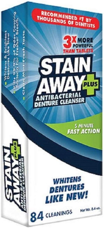 STAIN-AWAY PLUS DENTURE CLEANSER 8.4