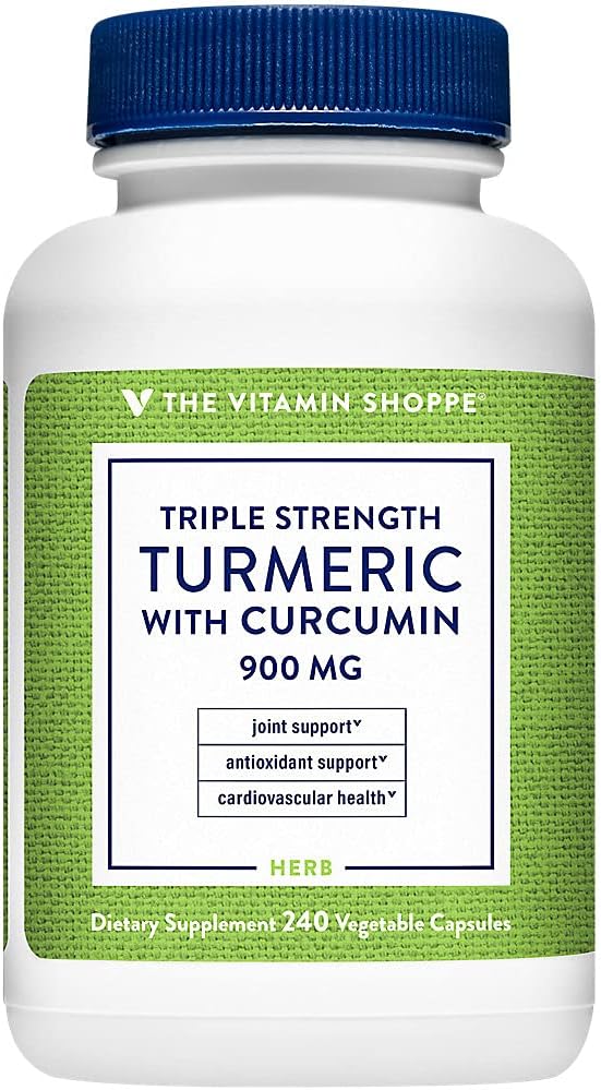 The Vitamin Shoppe Triple Strength Turmeric with Curcumin 900mg, Suppo