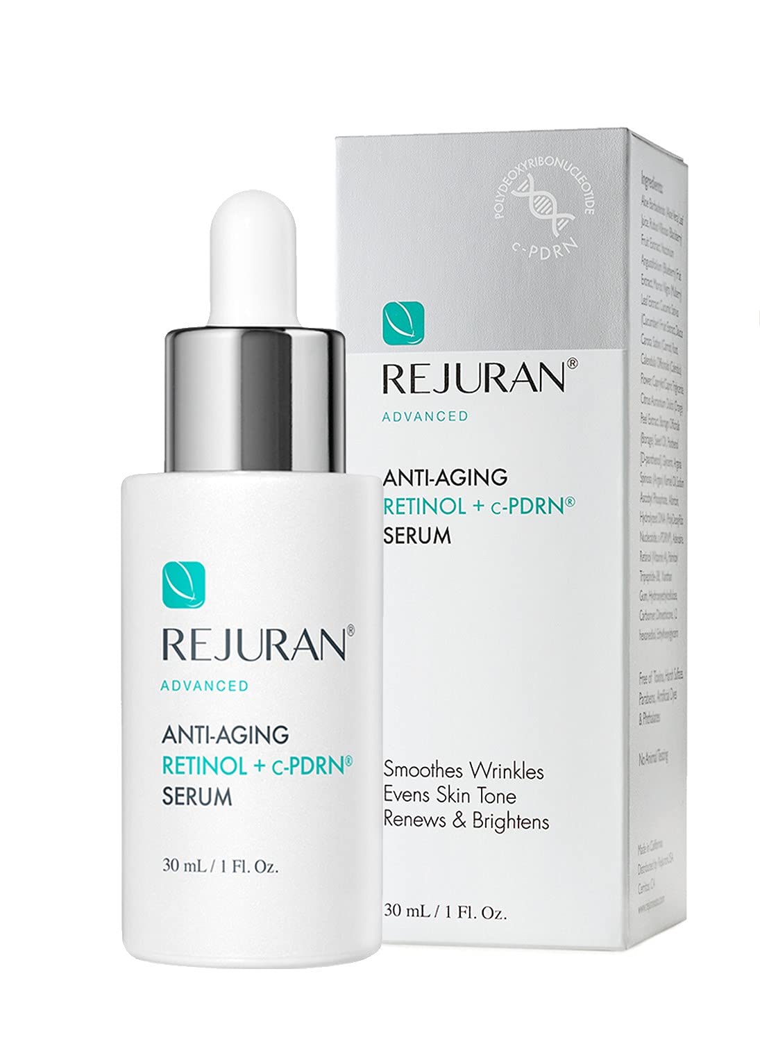 Rejuran® Advanced Anti-Aging Retinol + c-PDRN® Serum for Face and Neck – Triple Action with c-PDRN®, Retinol, and Peptides
