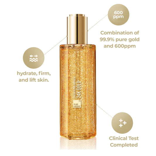 SUR.MEDIC+ 24K Gold Repair Ampoule 3.38   100 - Pure Gold Premium Skin Care for Illuminating Skin with 24K gold, Noble Oil Lakesis in Crystal Drop, Korean Skin Care